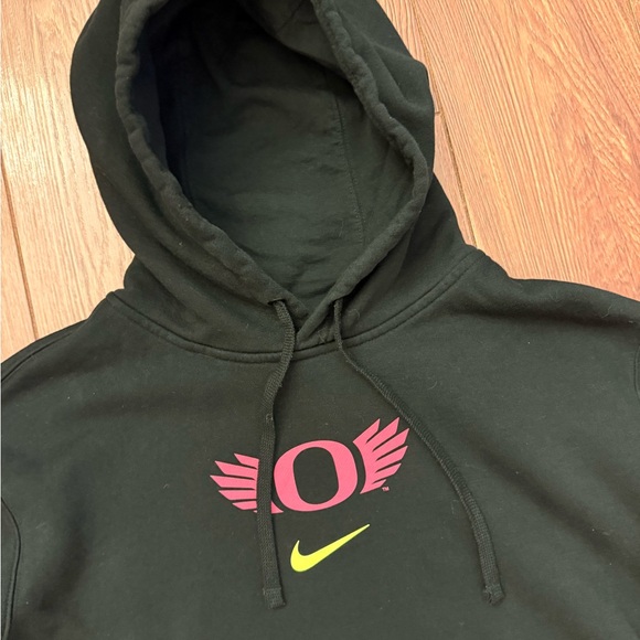 Nike Womens black Hoodie with Pink and Yellow Accents. - Picture 3 of 6